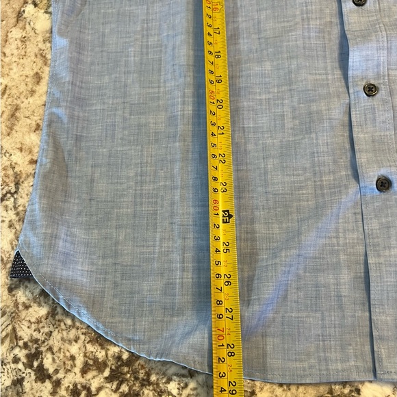 XL NEW  Con.Struct Men Slim Fit 4 Way Stretch Blue Button Down Slim Fit Long Sle - Picture 2 of 10